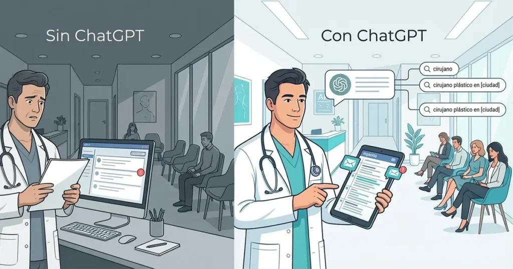 Comparison of a patient search without ChatGPT and with ChatGPT